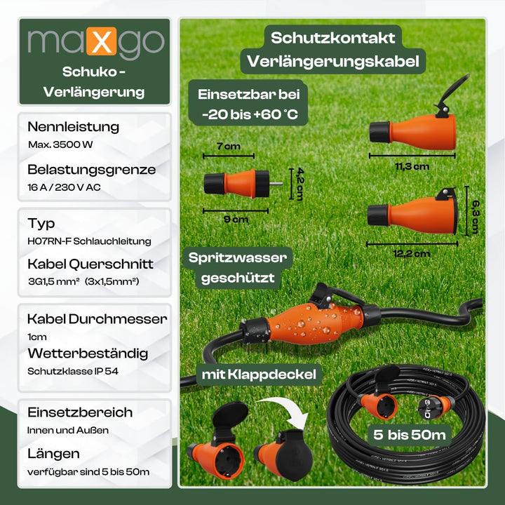 Verlängerungskabel 30 Meter IP54 Aussen Verlängerung 30m Stromkabel Aussenbereich Kabel Strom Verlae