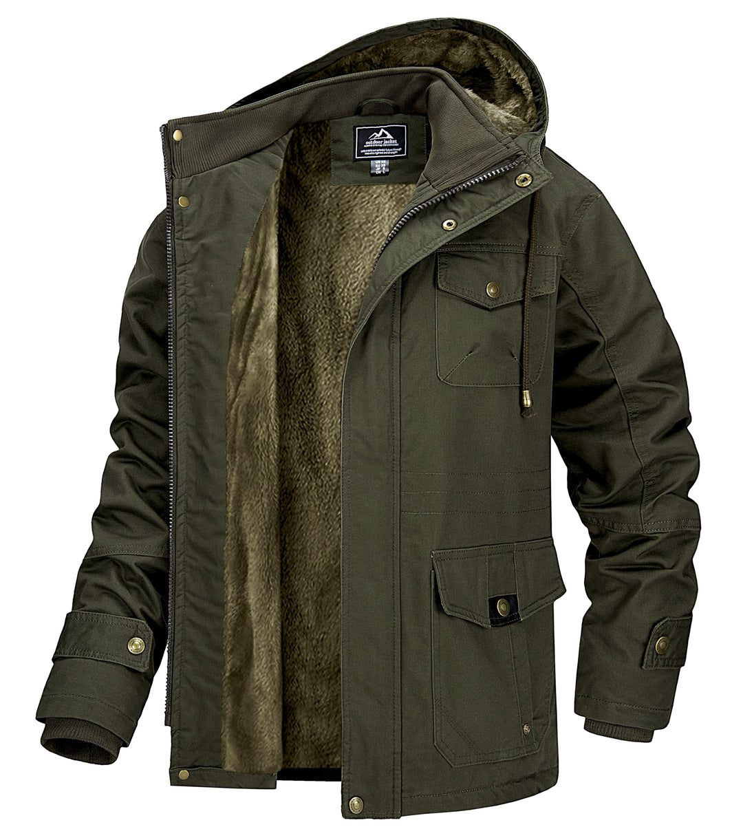 MAGCOMSEN Winterjacke Herren Warm Gefüttert Jacke Fleece Winterparka Winddicht Outdoor Übergangsjack