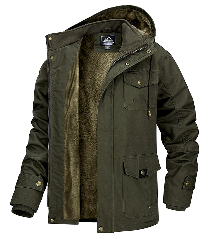 MAGCOMSEN Winterjacke Herren Warm Gefüttert Jacke Fleece Winterparka Winddicht Outdoor Übergangsjack