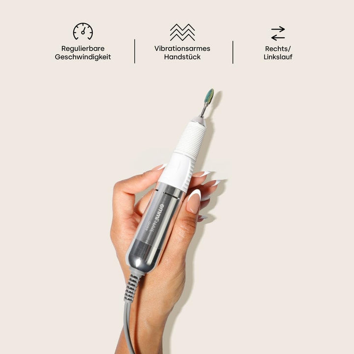 Emmi Nail Fräser Quick 3 Plus I Elektrischer Fräser für Gelnägel mit 25.000 U/Min I Elektrische Nage