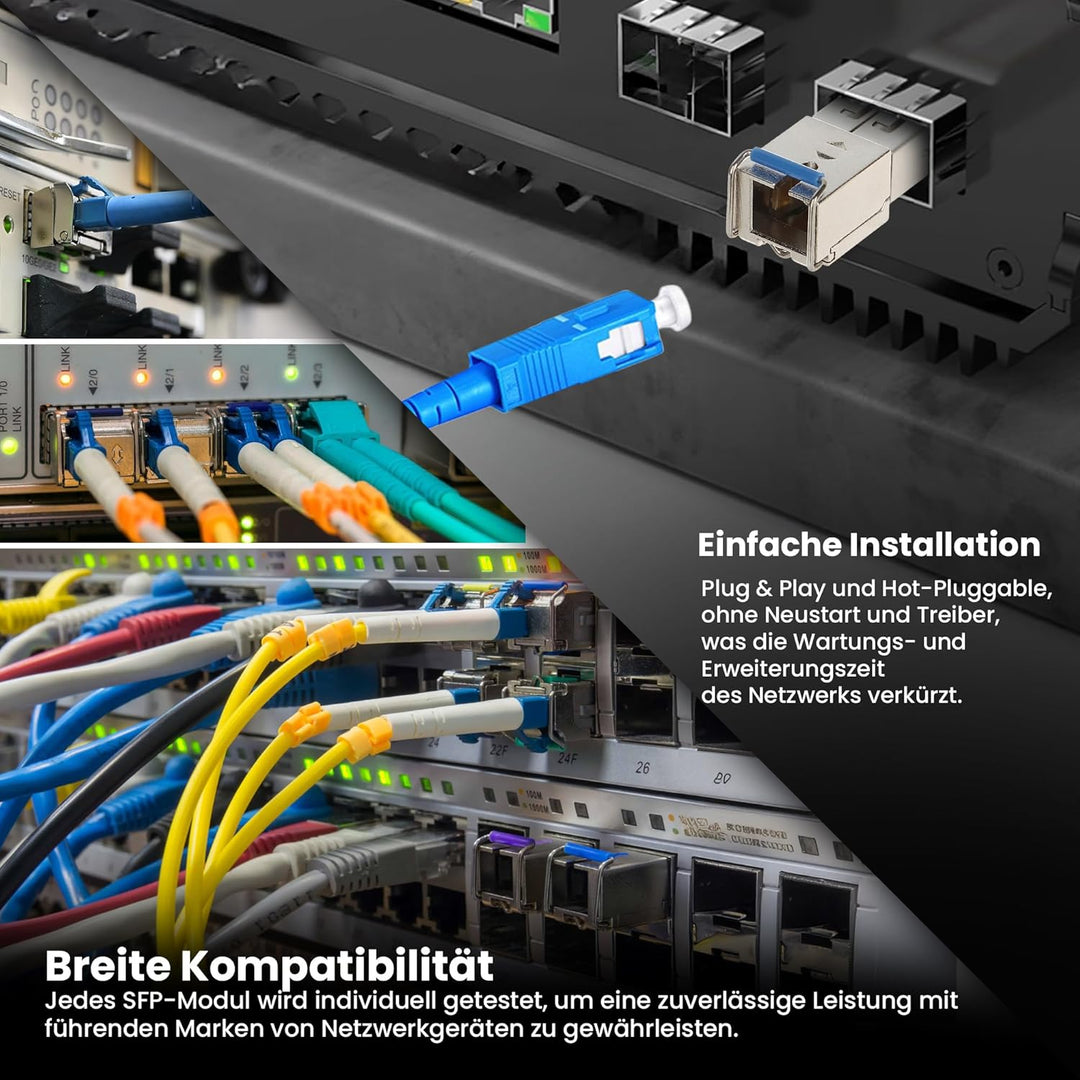 Extralink WDM SFP Modul Singlemode 1.25G SC 1310/1550nm bis 20km – Kompatibel mit Ubiquiti UniFi Net