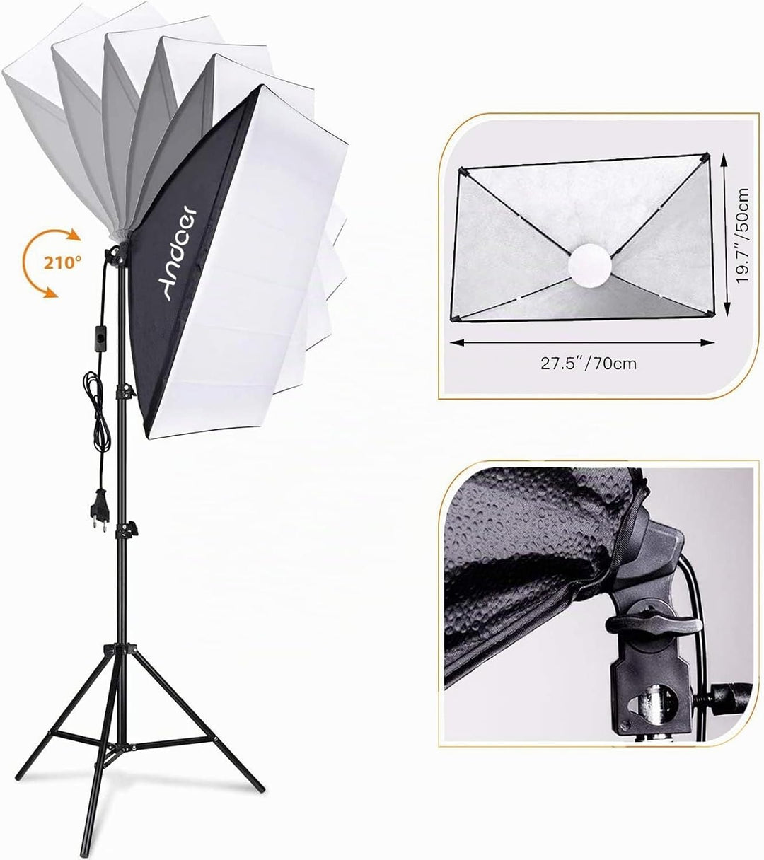 Andoer Fotografie Licht Kit Softbox-Beleuchtungsset 3 Packung,mit 85 W 2800K-5700K zweifarbige dimmb