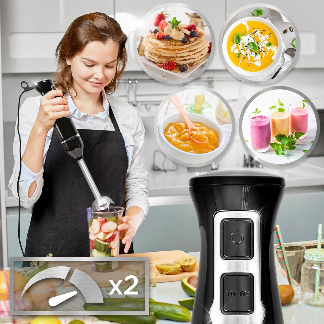 Duronic HB35 Stabmixer elektrisch, Pürierstab 350W, Edelstahl Rührstab, Handrührgerät, Ergonomischer