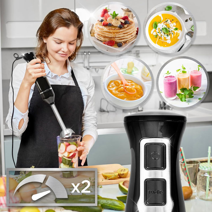 Duronic HB35 Stabmixer elektrisch, Pürierstab 350W, Edelstahl Rührstab, Handrührgerät, Ergonomischer