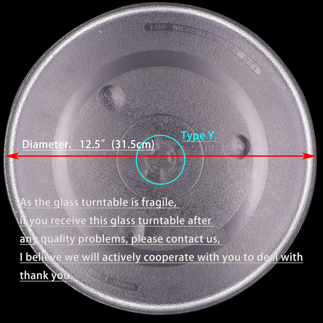 Ersatzglas für Mikrowelle, Durchmesser 31,5 cm, hitze- und hitzebeständig, für Mikrowellen 12.5"(31.