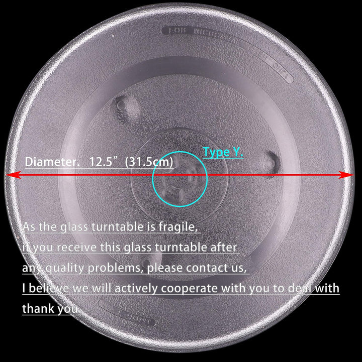 Ersatzglas für Mikrowelle, Durchmesser 31,5 cm, hitze- und hitzebeständig, für Mikrowellen 12.5"(31.