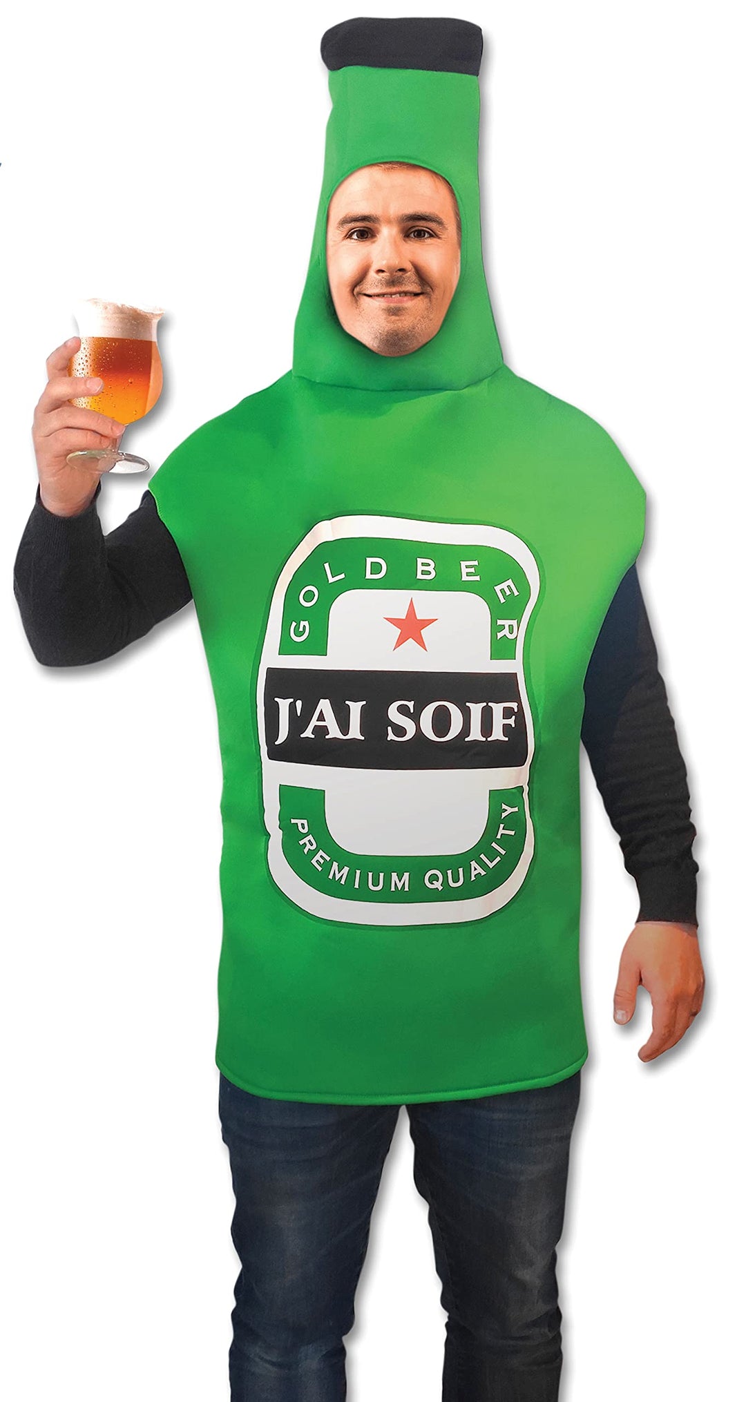 Tralala Fêtes© Erwachsenenkostüm Bierflasche – lustiges & lustiges Kostüm für Geburtstag/Halloween/E