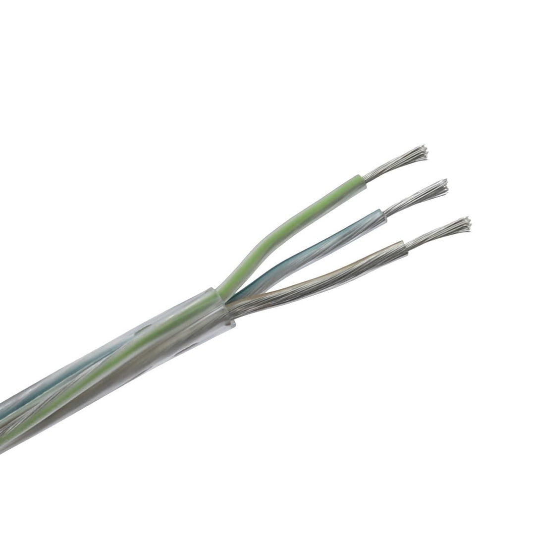 WITTKOWARE Lampenleitung (Leuchtenkabel), transparent, flexibel, verzinnte Kupferleiter, 3x1,50mm²,