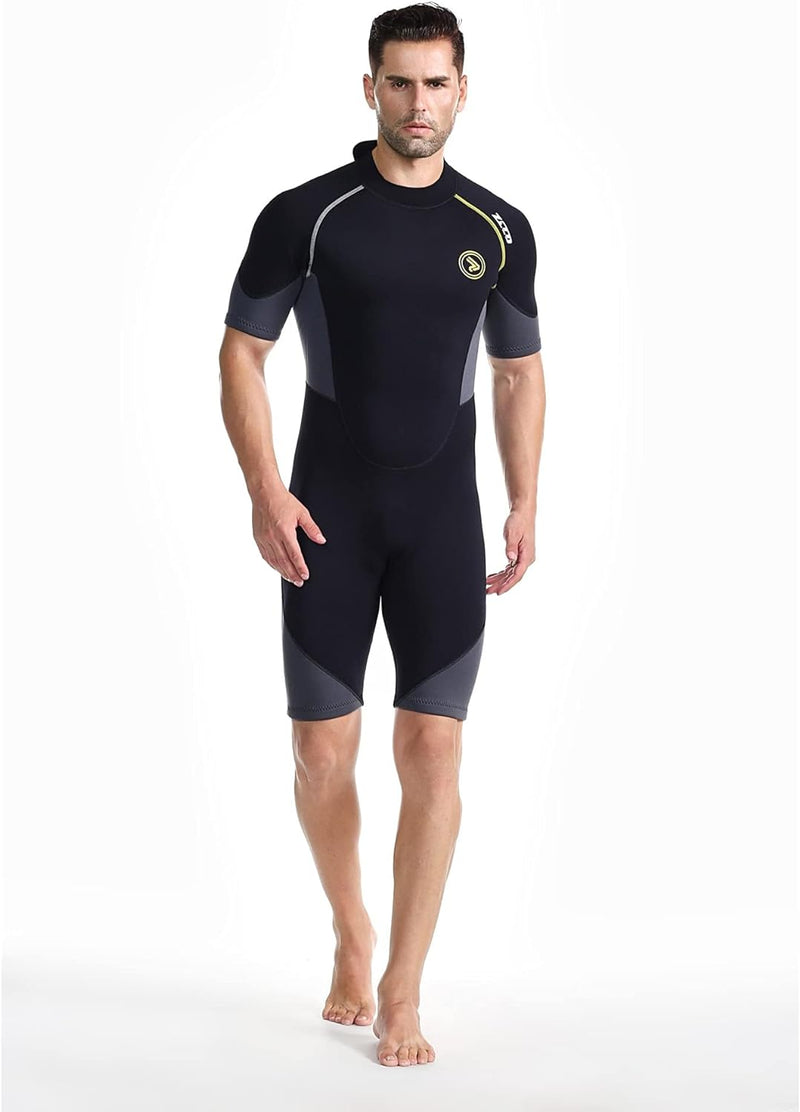 ZCCO Herren Shorty Neoprenanzüge 1,5 mm Premium Neopren-Reissverschluss Kurzarm zum Tauchen, Speerfi