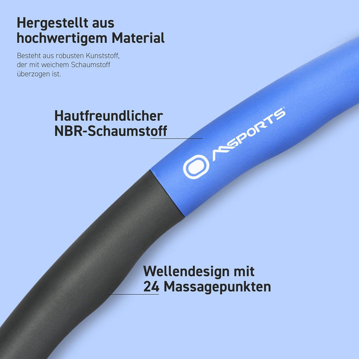 MSPORTS Hula Hoop Reifen Premium mit Schaumstoff und grössenverstellbar, Fitness Hula Hoop zur Gewic