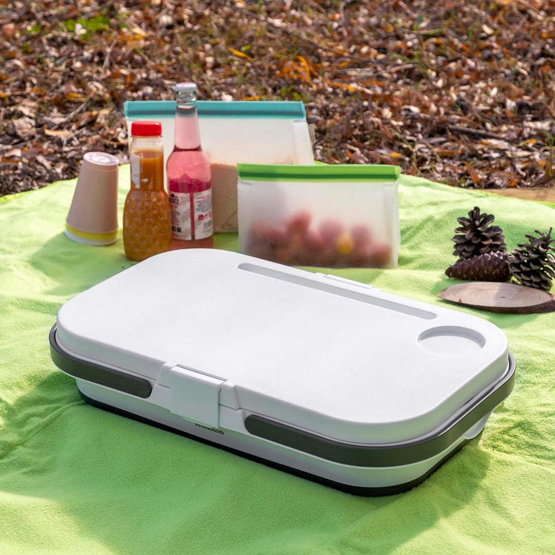 Faltbarer Picknickkorb mit Tisch-Deckel Pickning InnovaGoods, Weiss