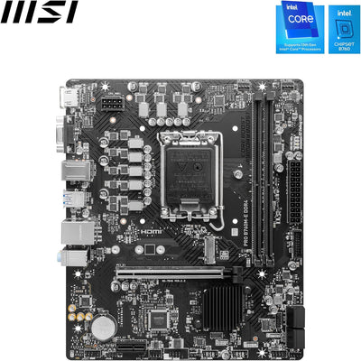 MSI PRO B760M-E DDR4 Mainboard, Micro-ATX - Unterstützt Intel 12. & 13. Gen Core Prozessoren, LGA 17