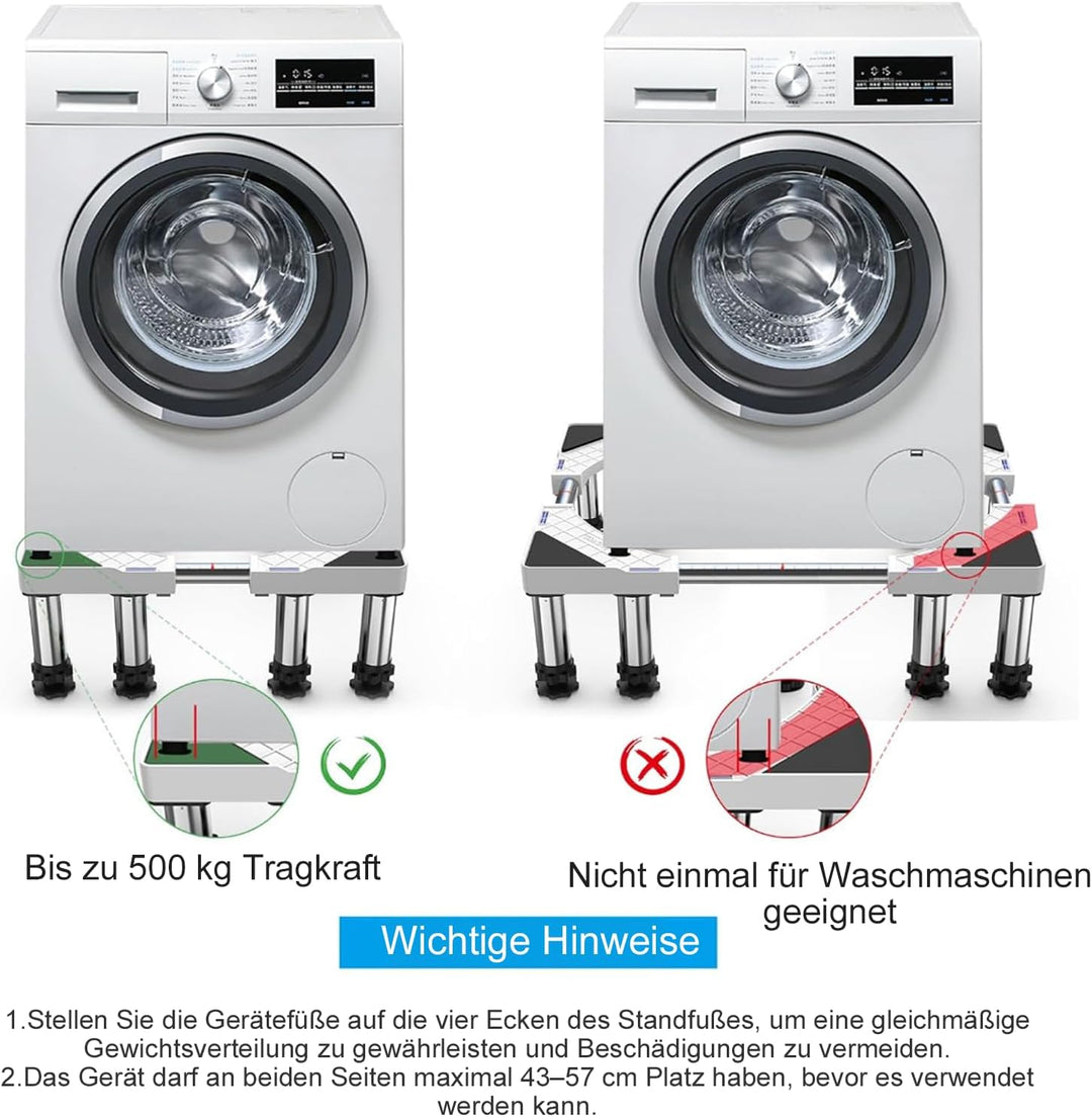 DEWEL 8 Untergestell für Kühlschrank Sockel,Höhe 18-20cm,Verstellbare Sockel,Zur Verwendung in Gesch
