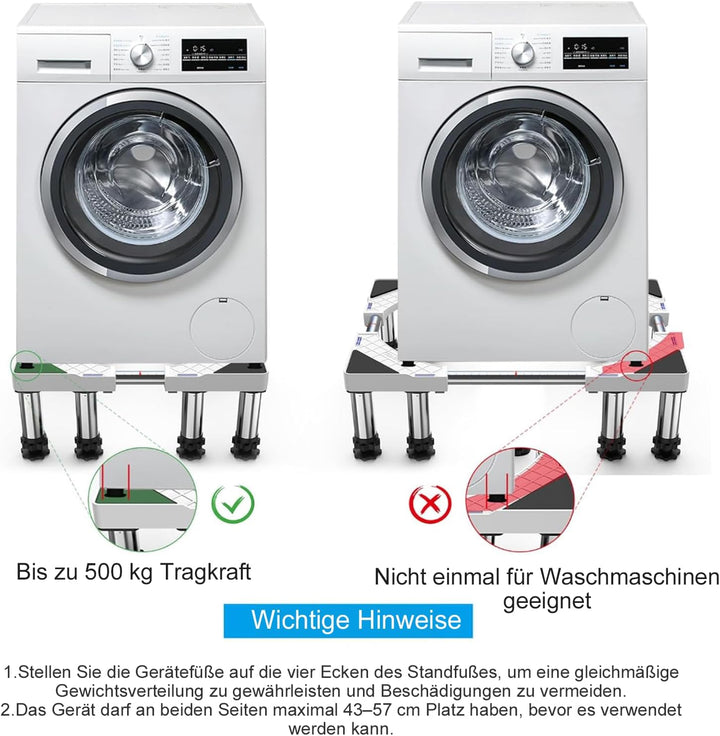 DEWEL 8 Untergestell für Kühlschrank Sockel,Höhe 18-20cm,Verstellbare Sockel,Zur Verwendung in Gesch
