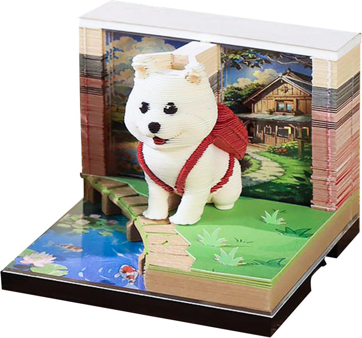 3D-Kalender, 2026, 3D-Schreibtisch-Notizblock, Kunst-Hunde-Skulptur für Urlaub, Schreiben, Heimdekor