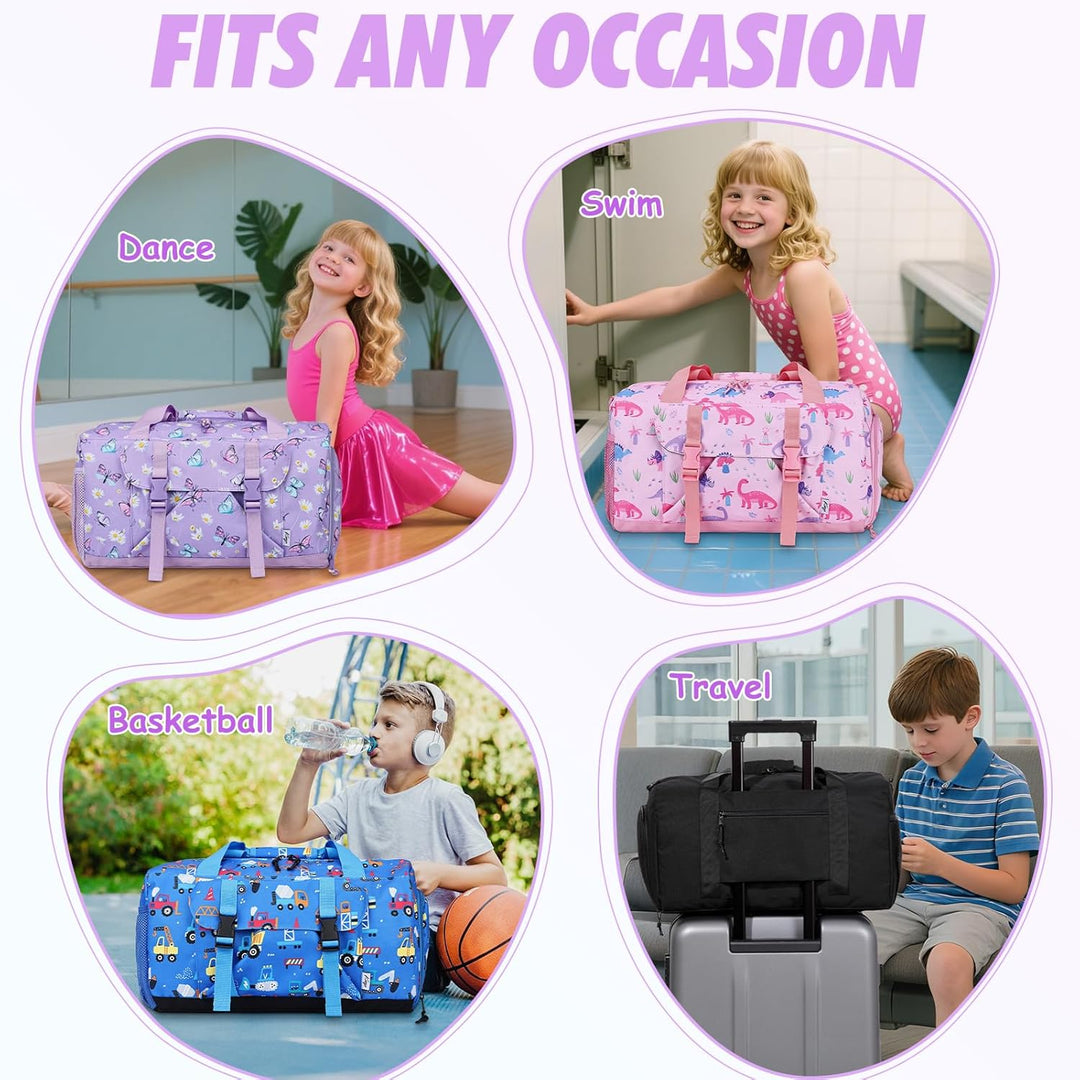 Kinder Reisetasche, Kasgo Duffle Bag für Kinder Jungen Mädchen Wasserabweisend Duffel Sport Carry On