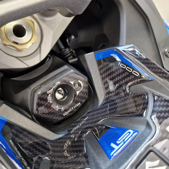 Resin Bike Aufkleber für Motorrad Kompatibel mit Suzuki GSX-S 1000 GT 2022 Metallicblau. Schlüsselsc