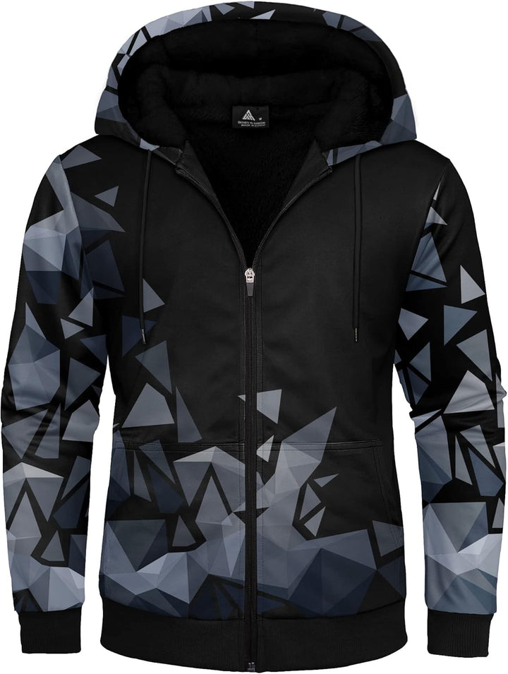 JACKETOWN Herren Kapuzenpullover Sweatshirt Reissverschluss Sweatjacke Gefüttert Hoodie Warm Fleece