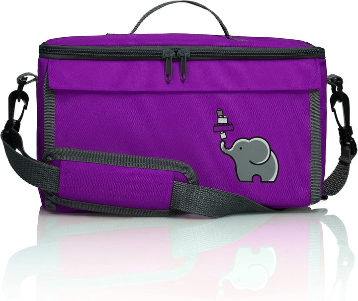 fantifant Baustein Tasche für Lego mit ausklappbarer Bauplatte kompatibel mit Lego Tasche MIT AUSTAU