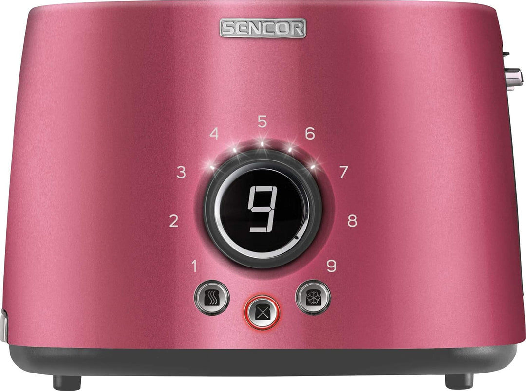 SENCOR STS 6054RD 2-Scheiben-Toaster (1000 Watt, Elektronischer Timer - 9 Stufen der Röstintensitätr