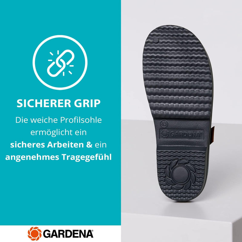 Gardena Gartenschuhe für Damen & Herren in den Grössen 36-46 I Unisex-Gartensandalen mit Rutschfeste