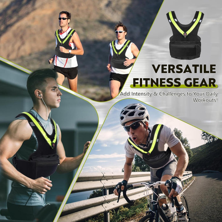 Gewichtsweste für Damen Weighted Vest für Sport und Laufen mit reflektierendem LED Gürtel und Aussen