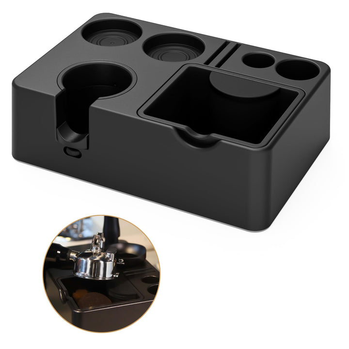 MEION Espresso-Tampingstation, abnehmbare Espresso-Klopfbox und Tamp-Station, 10-in-1-Espresso-Organ