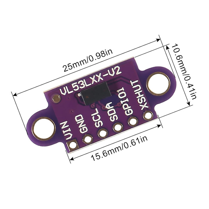 4 x Sensormodul Time-of-Flight ToF Laser Distanzsensor VL53L0X Time of Flight Sensor 940nm kompatibe