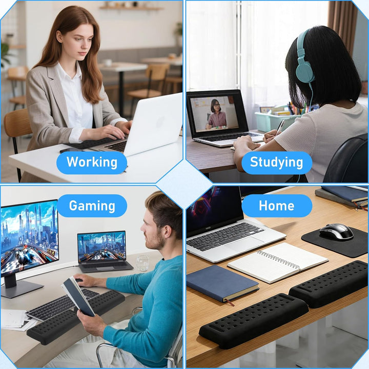 2 Stück Handballenauflage Tastatur, L-Förmige Ergonomisches Handauflage Tastatur, Memory-Schaum Hand