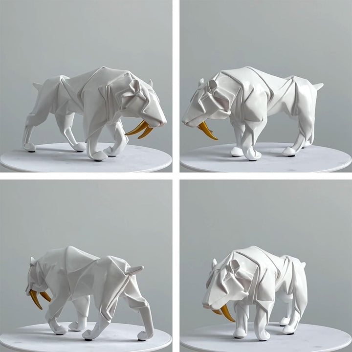 Amoy-Art Modern Dekor Skulptur Leopard Figuren Statue Wohnzimmer Kunst Arts Polyresin Geschenk 24cm