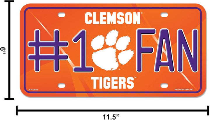 Rico NCAA #1 Ventilator, Metall, Auto Tag Clemson Tigers, Clemson Tigers