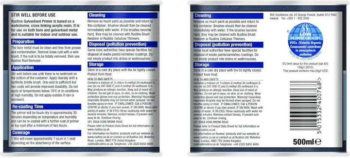 Rustins Galvanized Metal Primer Grundierung für verzinktes Metall, 1 l 1 l (1er Pack), 1 l (1er Pack