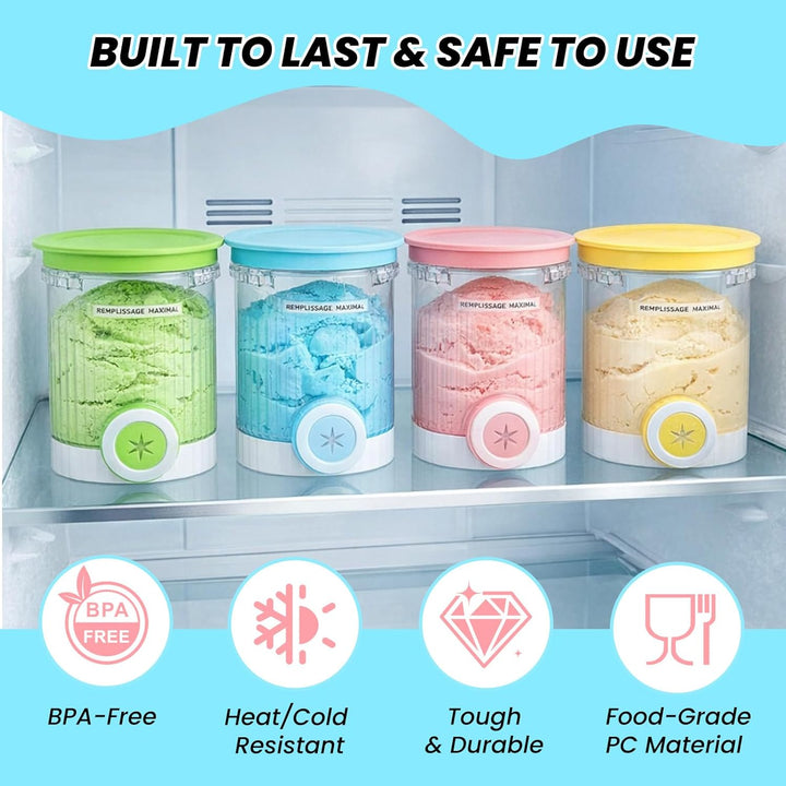 4 Stück für Ninja Swirl Creami Behälter, Eisbehälter für Speiseeis, mit Ersatz für Ninja Creami Delu