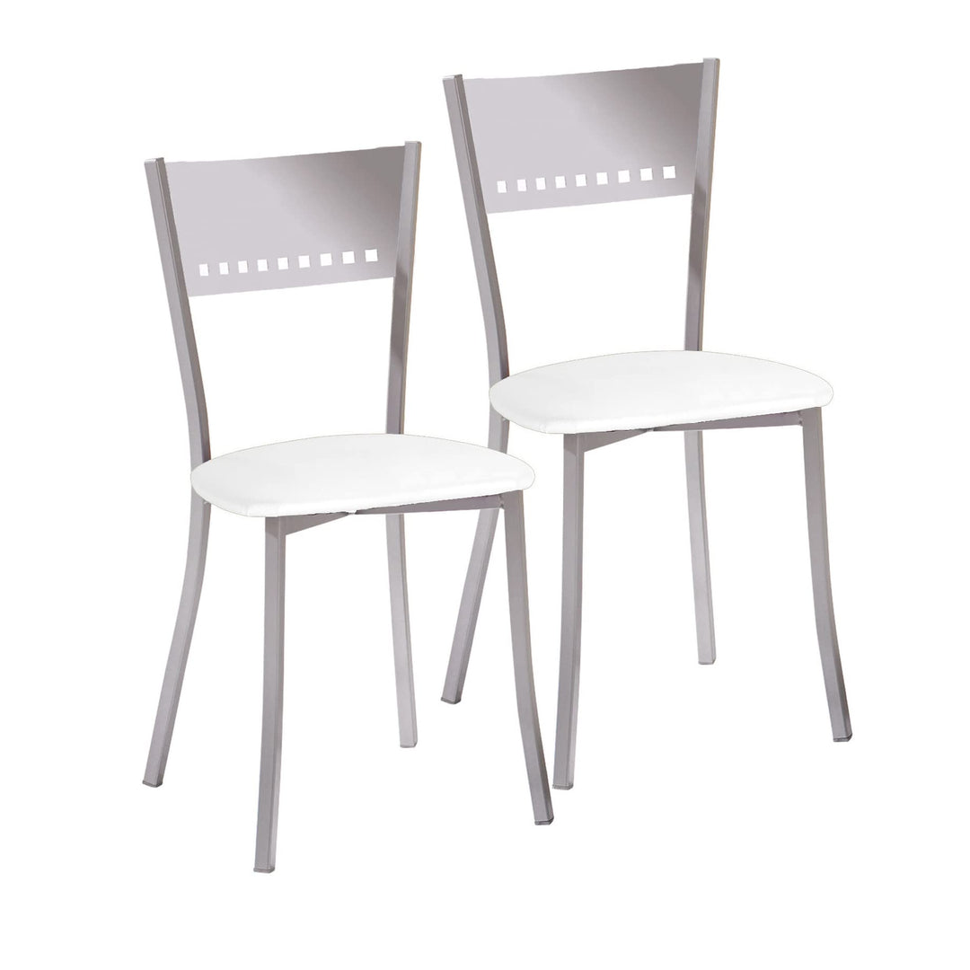 ASTIMESA SCOBBL kuechenstuhl, Metall Kunstleder Aluminium, weiss, Altura de asiento 45 cms, Weiss