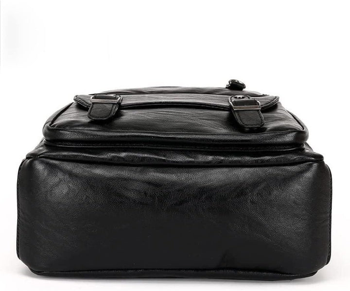 Liummrcy Retro echter PU Rucksack, Mann lässig echte PU Daypack, männliche Business School Büro Frei