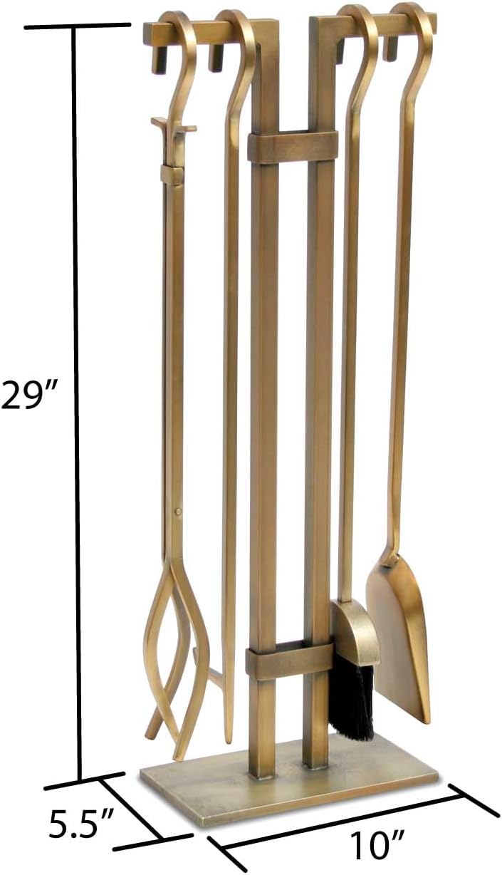 Pilgrim Home and Hearth Fireplace Tool Set, Burnished Brass 18086 Kaminbesteck Sinclair Messing brün