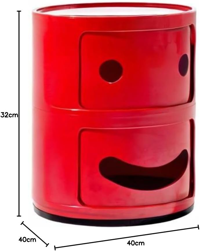 Kartell Componibili Container lächelnd, Kunststoff, Rot, 32 x 32 x 40 cm 2-fächer Smile Rot Lächelnd