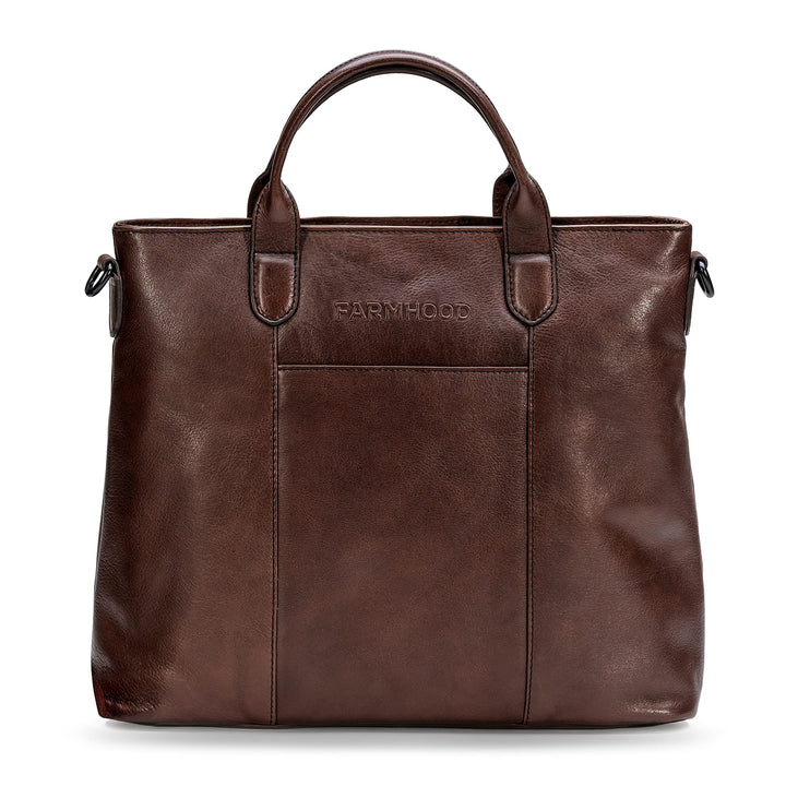 Memphis Damen/Herren Leder Handtasche | Henkeltasche mit Laptopfach und abnehm-& längenverstellbarem