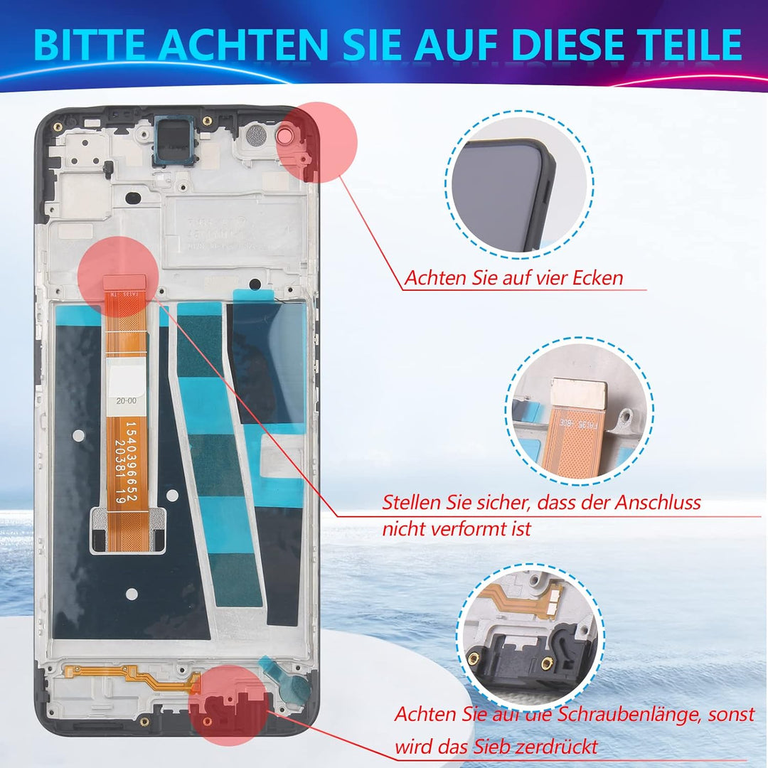 RongZy Kompatibel mit Oppo A72 CPH2067 Ersatz Bildschirm LCD Display und Touchscreen-Digitizer mit W