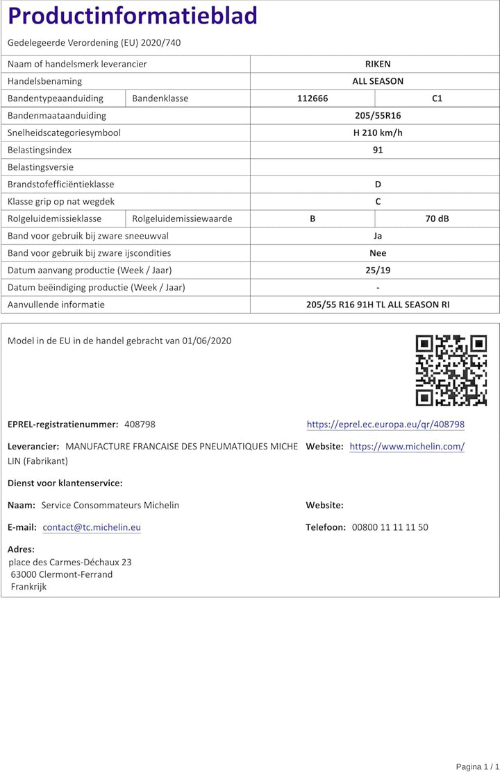 205/55R16 91H Riken All Season Reifen Ganzjahresreifen PKW
