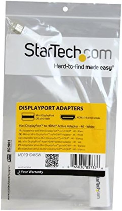 StarTech.com Mini DisplayPort auf HDMI 4k @ 30Hz Adapter - DP 1.2 zu HDMI Audio Video Konverter für