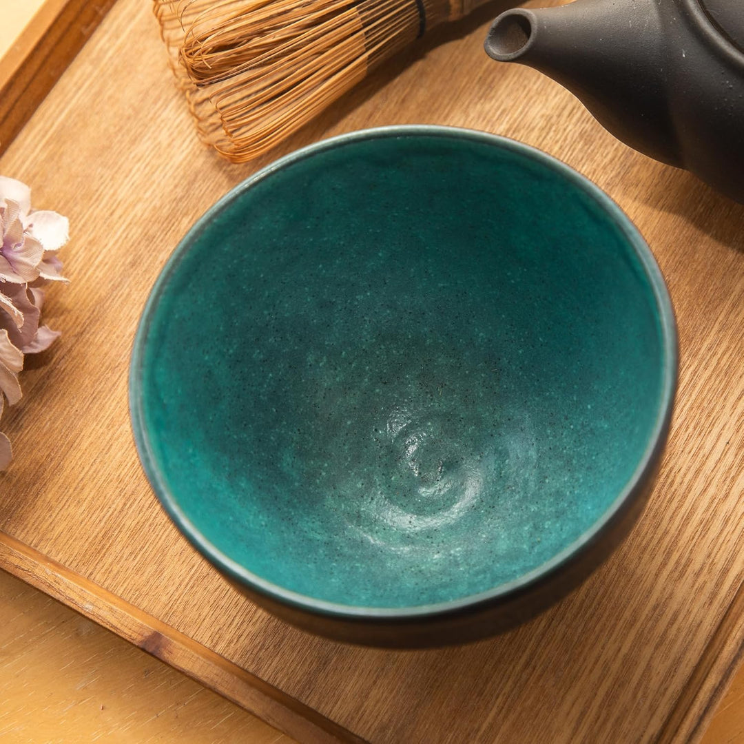 Asayu Japan Matcha Schale (Kurogane Türkis), Kurogane Türkis