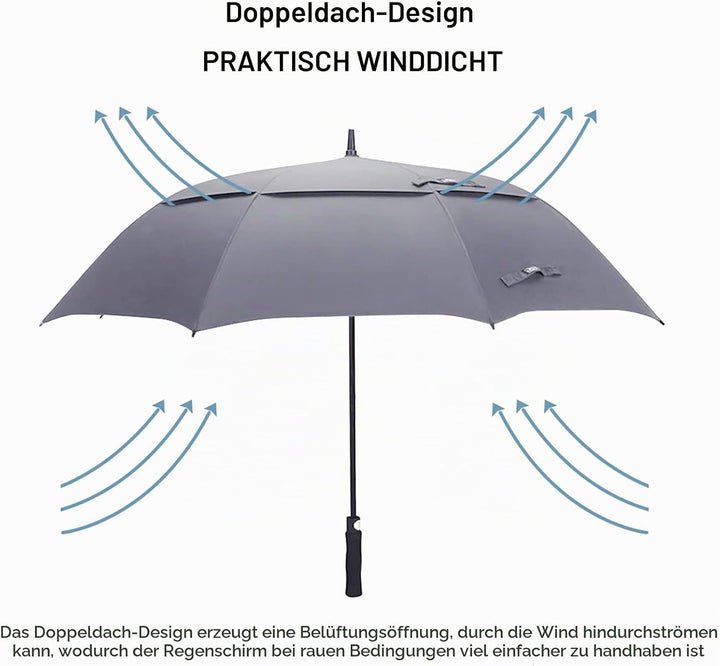 G4Free 47/54/62/68/72 Inch Regenschirm Gross Stockschirm Sturmfest Golf Schirme Automatik Regenschir
