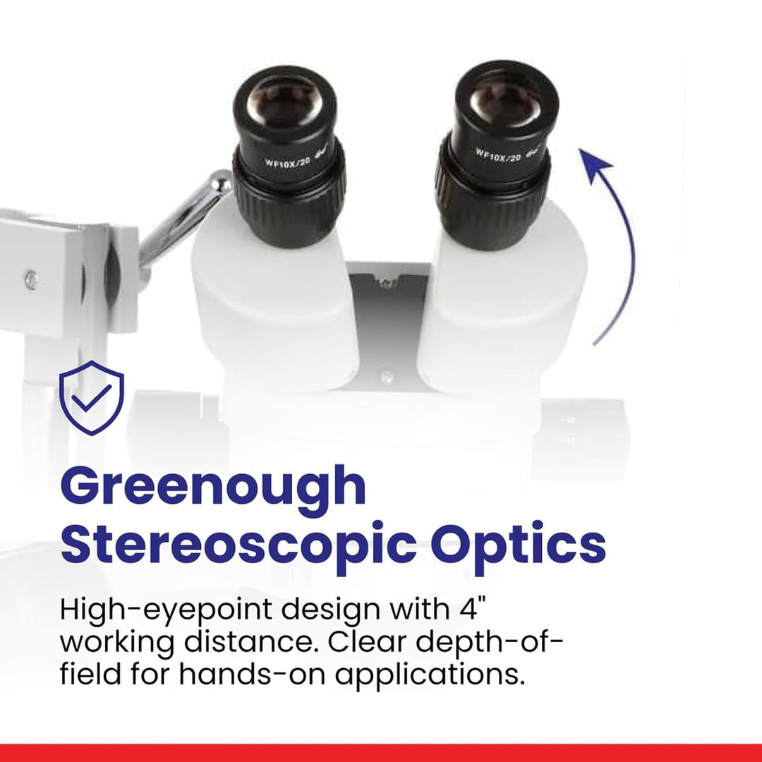 AmScope SM-4B Professionelles Fernglas, Stereo-Zoom-Mikroskop, WH10x Okulare, 7-45x Vergrösserung, 0