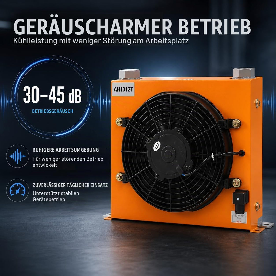 12V Hydraulischer Luftkühler Luftgekühlter Ölkühler, 120 W 100L/min Hydraulikölkühler Öl-Luftkühler,