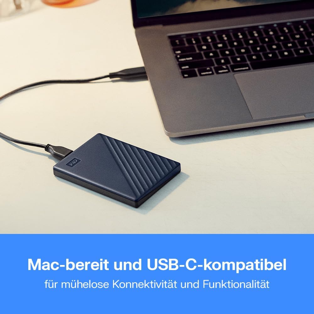 WD My Passport for Mac externe Festplatte 4 TB (mobiler Speicher, USB-C-fähig, herunterladbare Softw