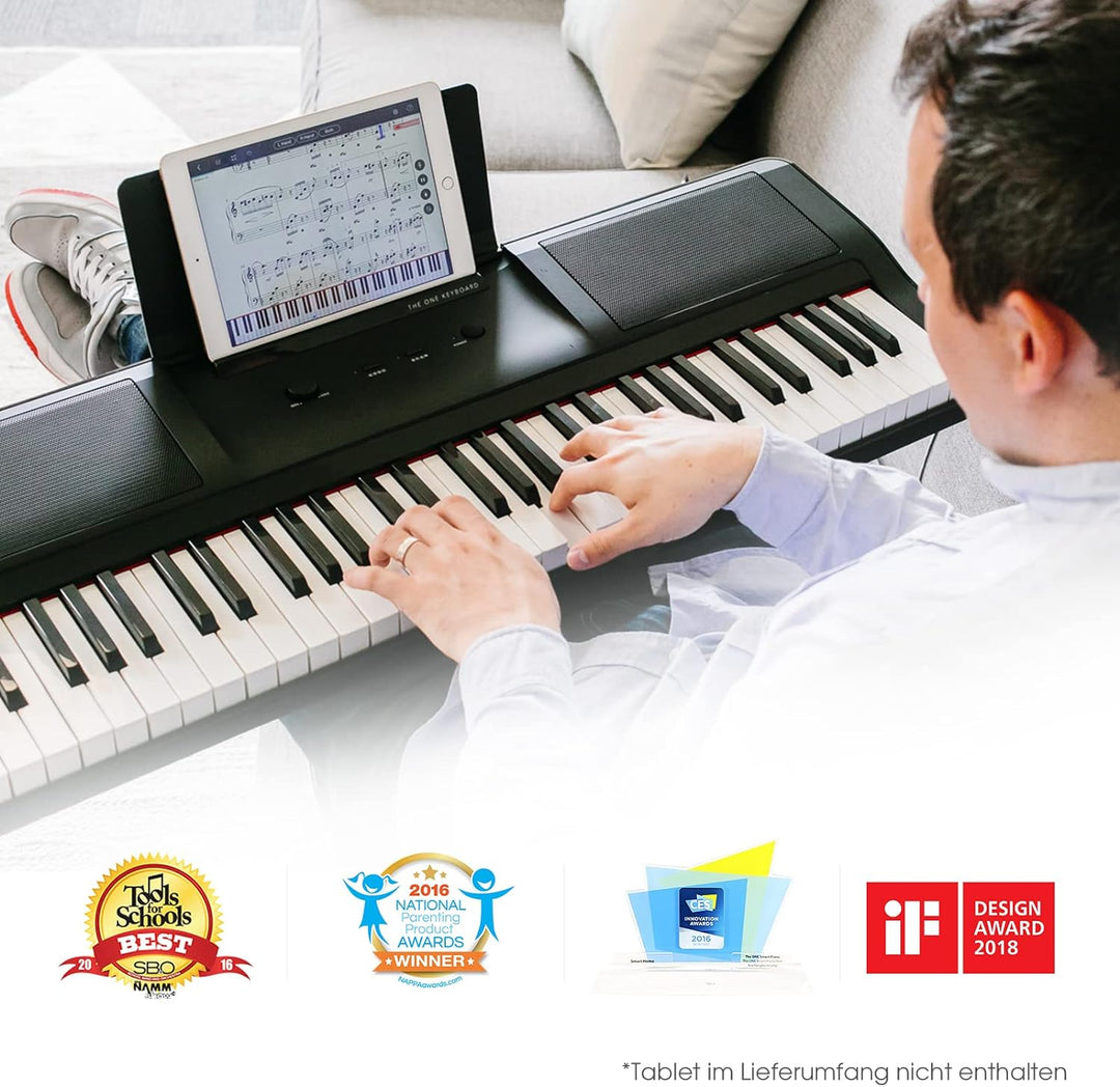 The ONE Smart Keyboard Light, 61 Tasten E-Piano mit Anschlagdynamik, tragbares Keyboard für Anfänger