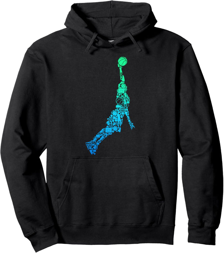 Basketball Basketballer Dunking Jungen Herren Kinder Pullover Hoodie
