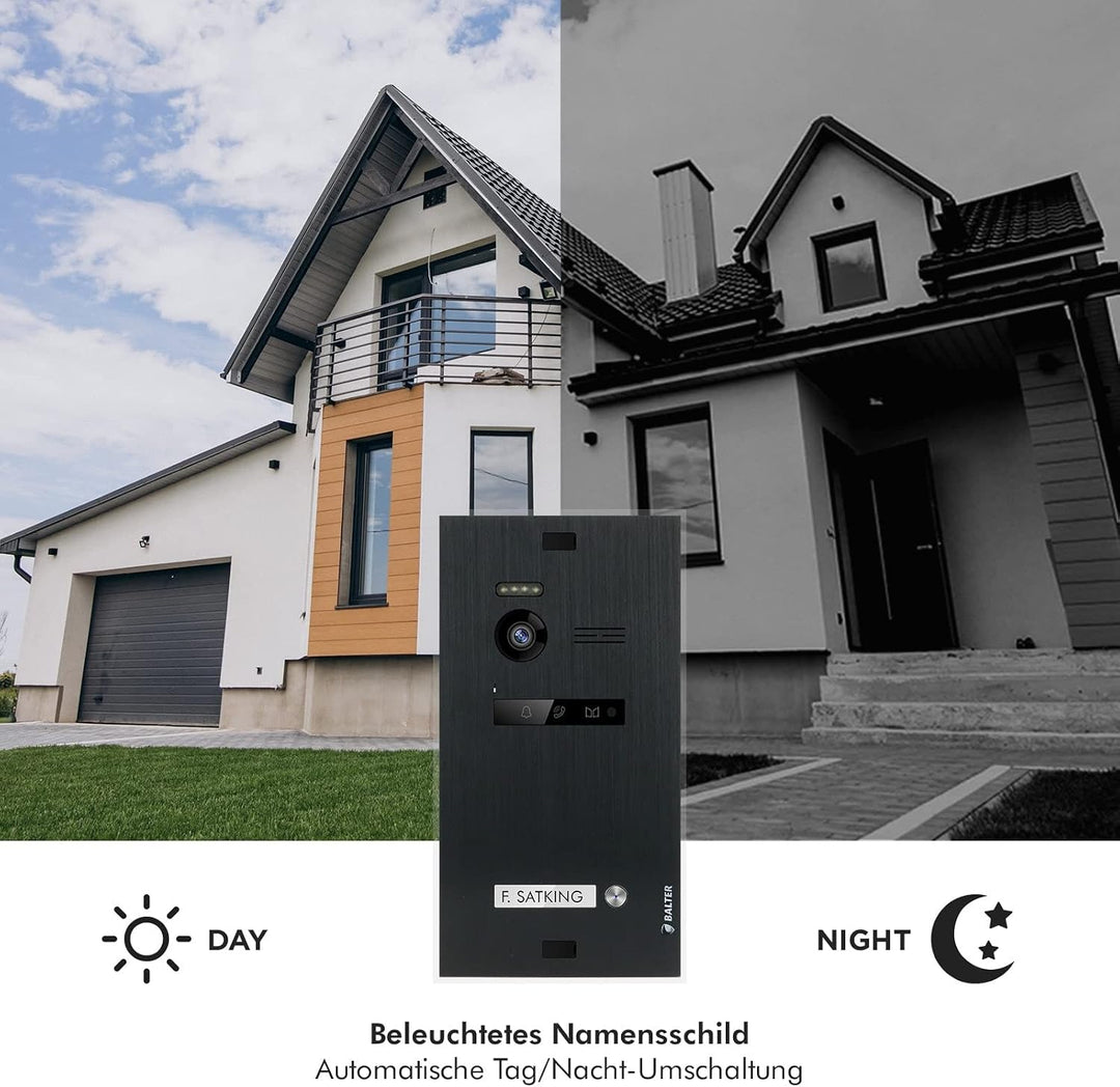Nonic BALTER EVO Black Video-Türsprechanlage WLAN 1 Familienhaus (1x Türstation mit Kamera, 1x Touch