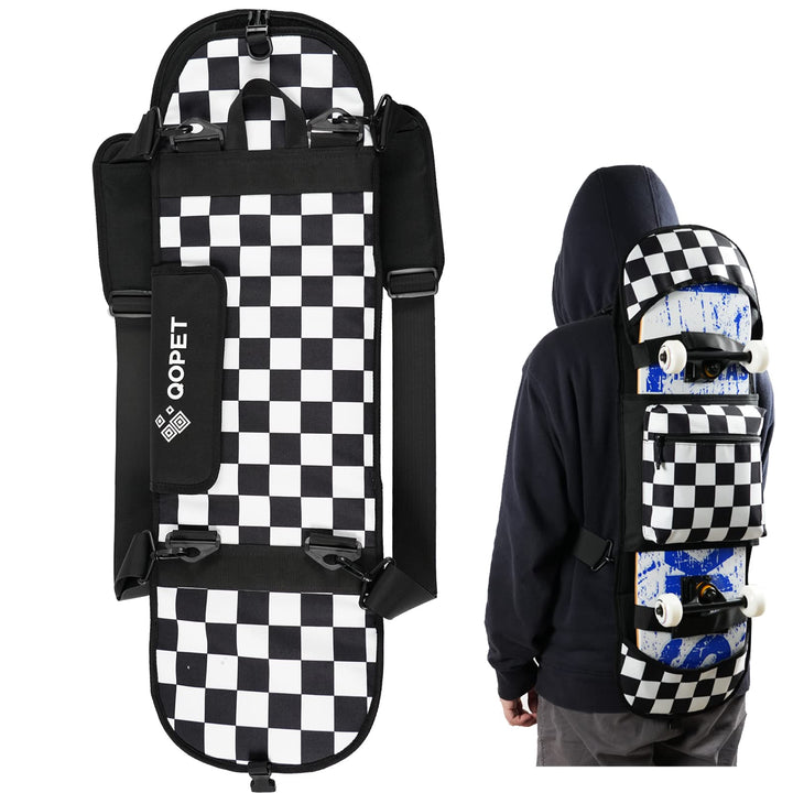 QOPET Skateboard Rucksack aus verdicktem 900D Oxford, Cruiser Board Tasche wasserdicht Elektrische S